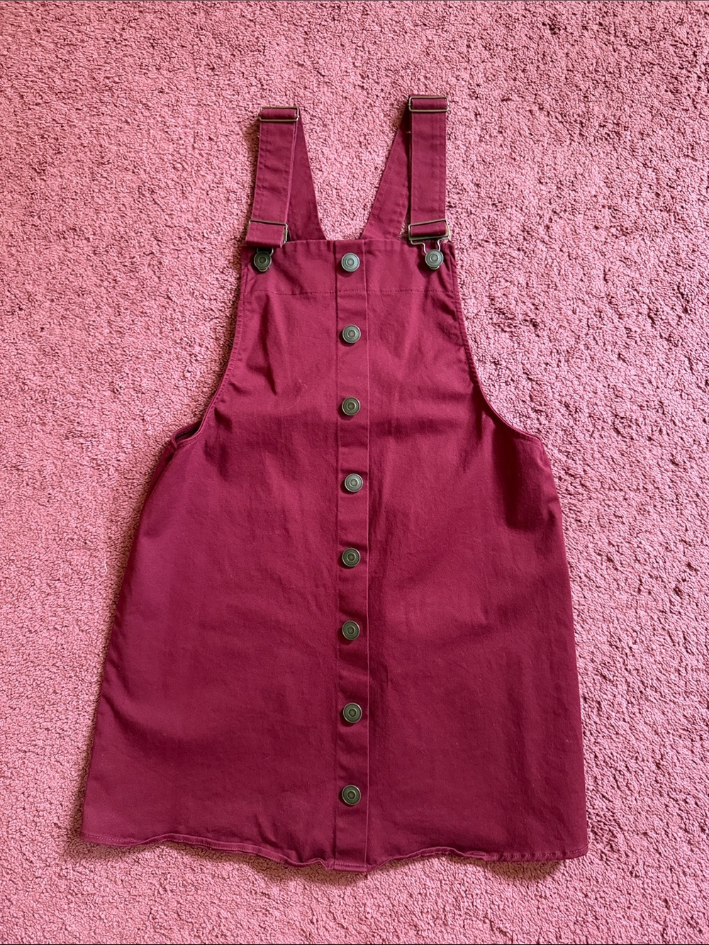 Button-Front Burgundy Dress
